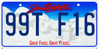 SD license plate 99TF16