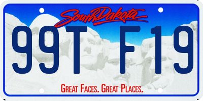 SD license plate 99TF19