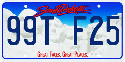 SD license plate 99TF25