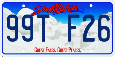 SD license plate 99TF26