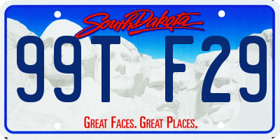 SD license plate 99TF29