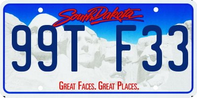 SD license plate 99TF33