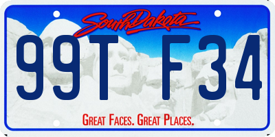 SD license plate 99TF34