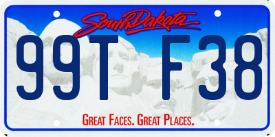 SD license plate 99TF38