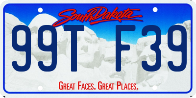 SD license plate 99TF39