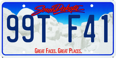 SD license plate 99TF41