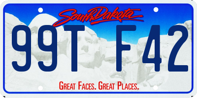 SD license plate 99TF42