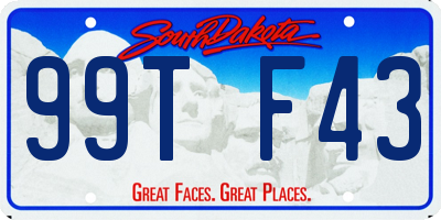 SD license plate 99TF43