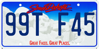 SD license plate 99TF45