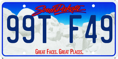 SD license plate 99TF49