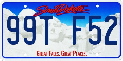 SD license plate 99TF52