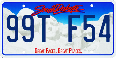 SD license plate 99TF54