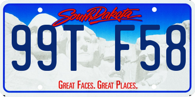SD license plate 99TF58
