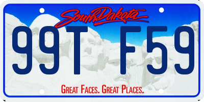 SD license plate 99TF59