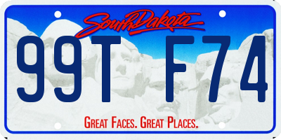 SD license plate 99TF74