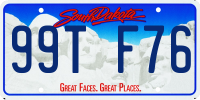SD license plate 99TF76