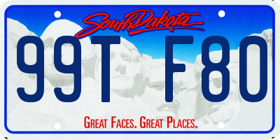 SD license plate 99TF80
