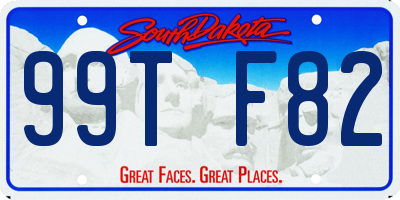 SD license plate 99TF82