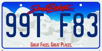 SD license plate 99TF83