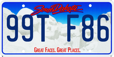 SD license plate 99TF86