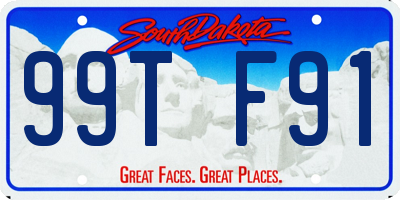 SD license plate 99TF91