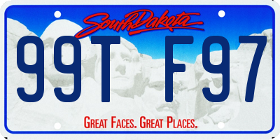 SD license plate 99TF97