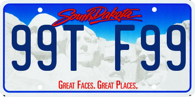 SD license plate 99TF99