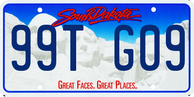 SD license plate 99TG09