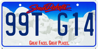SD license plate 99TG14