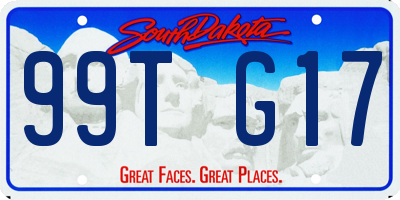 SD license plate 99TG17