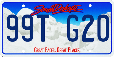 SD license plate 99TG20