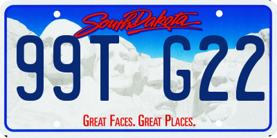 SD license plate 99TG22