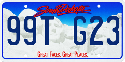 SD license plate 99TG23