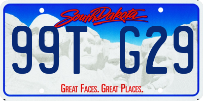 SD license plate 99TG29