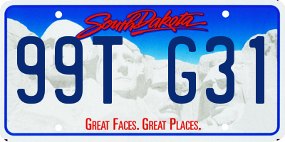 SD license plate 99TG31