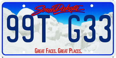 SD license plate 99TG33