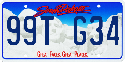 SD license plate 99TG34
