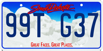 SD license plate 99TG37