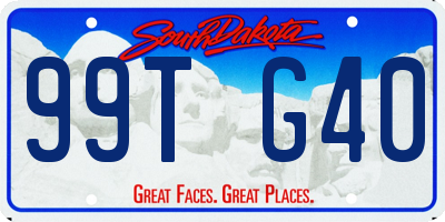 SD license plate 99TG40