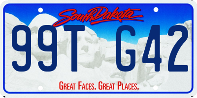 SD license plate 99TG42