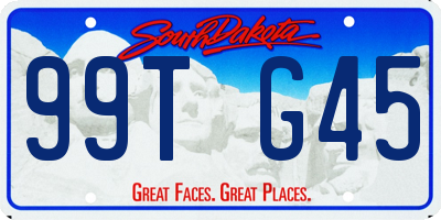 SD license plate 99TG45