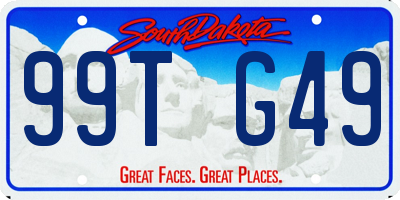 SD license plate 99TG49