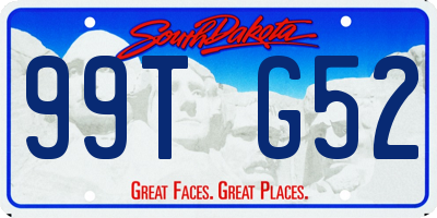 SD license plate 99TG52