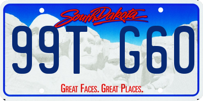 SD license plate 99TG60