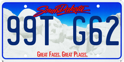 SD license plate 99TG62