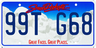 SD license plate 99TG68