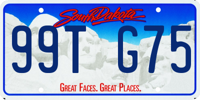 SD license plate 99TG75