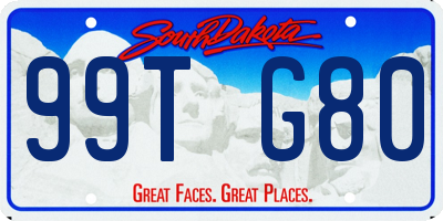 SD license plate 99TG80