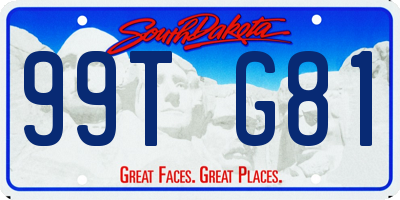 SD license plate 99TG81