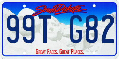 SD license plate 99TG82